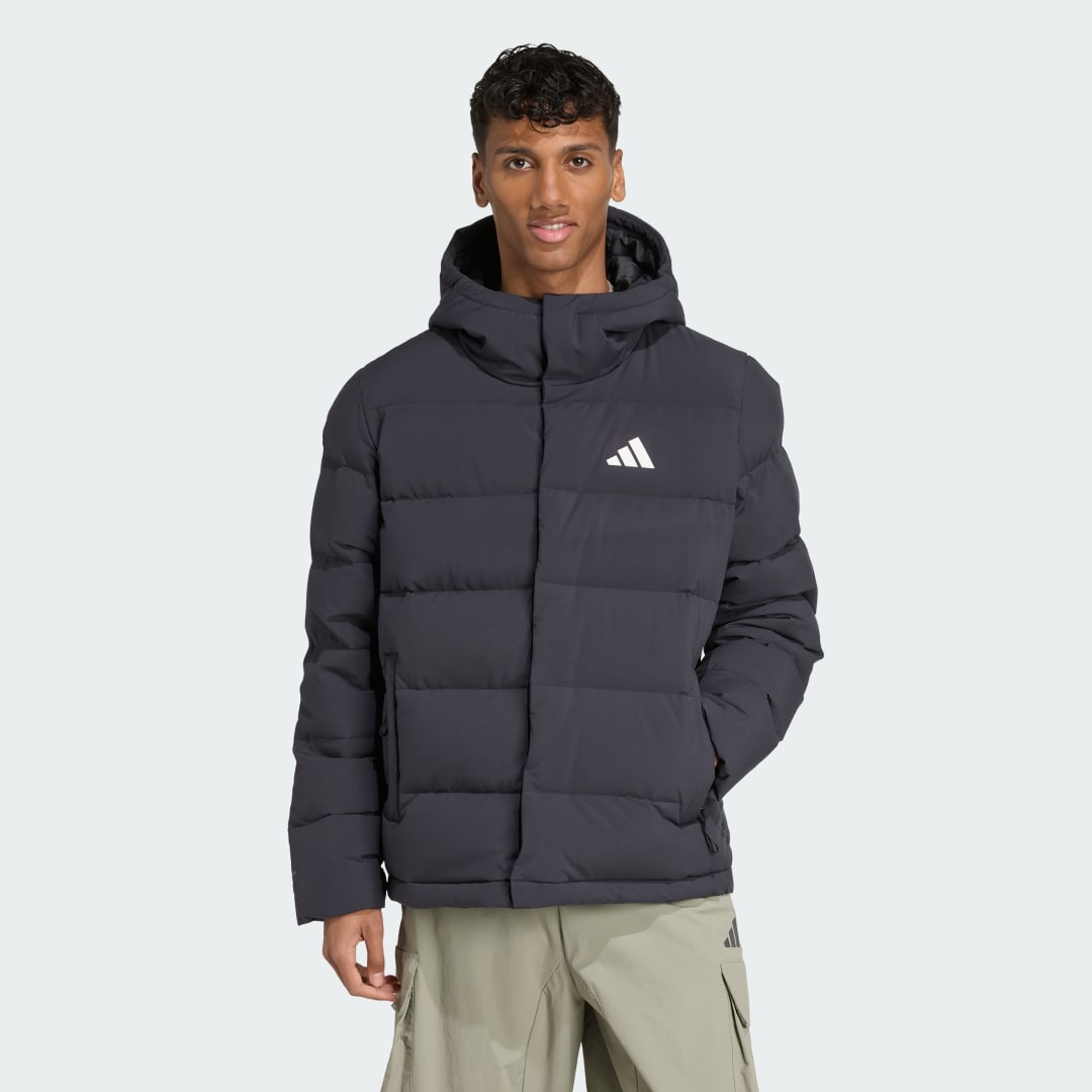 Puffer jakke adidas Performance Helionic CLIMAWARM Hooded Down Puffer Jacket Sort | JN2099, 0