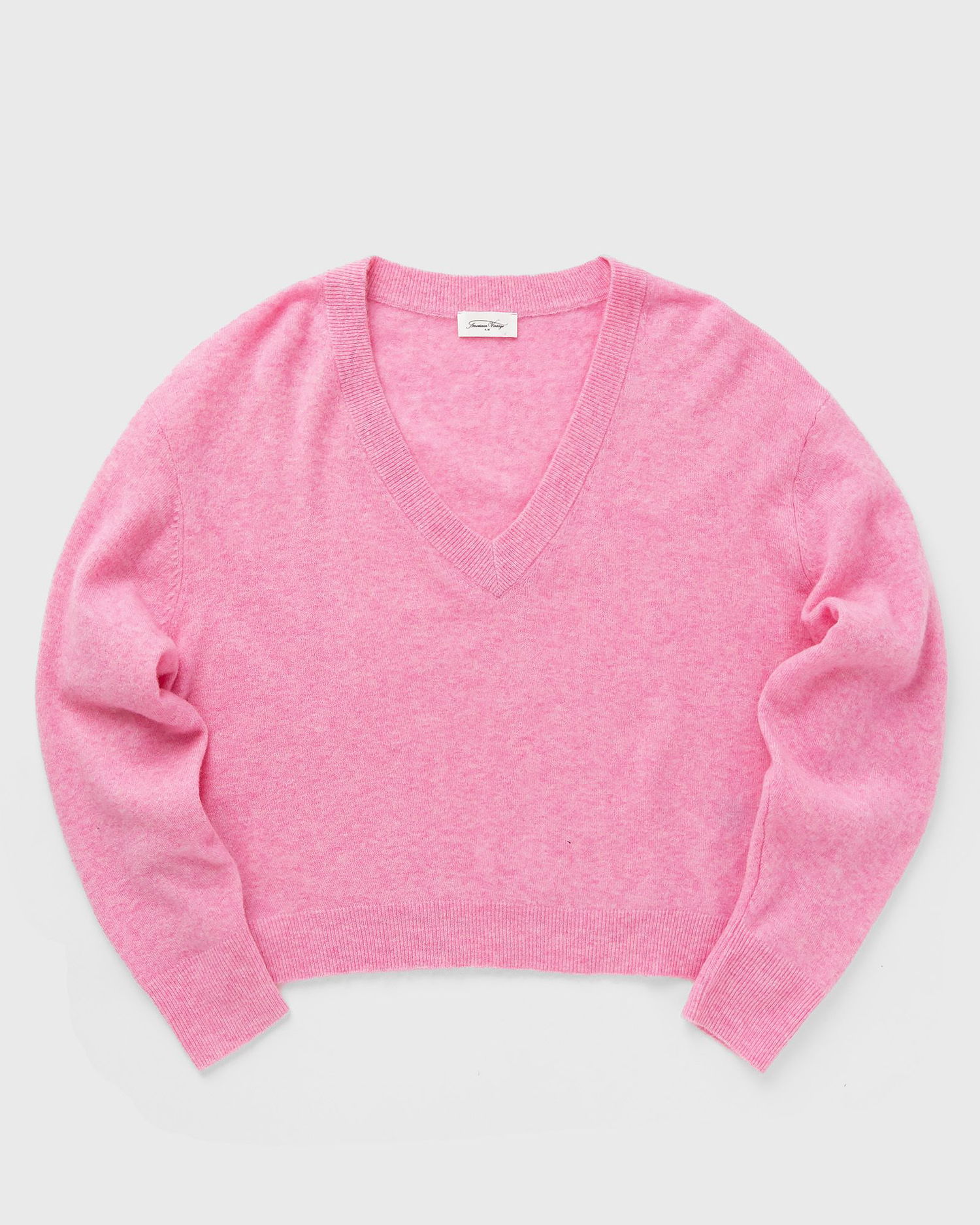 Sweater American Vintage Sweater V-Neck Lyserød | RAX18AH24-PRINCESSE-CHINE, 0