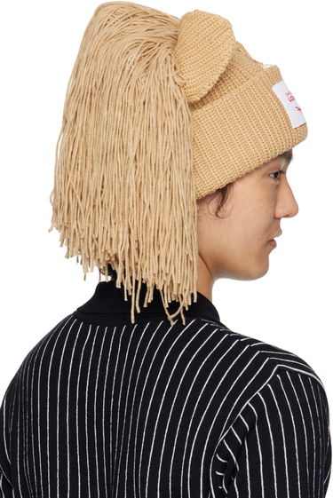 Beanie Charles Jeffrey Loverboy Charles Jeffrey LOVERBOY Supersized Lion Knit Beanie Beige | 54131101, 2