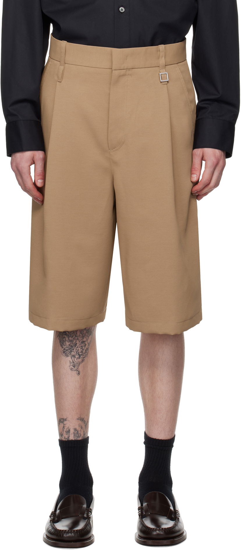 Shorts WOOYOUNGMI Pleated Shorts Beige | W251PT31