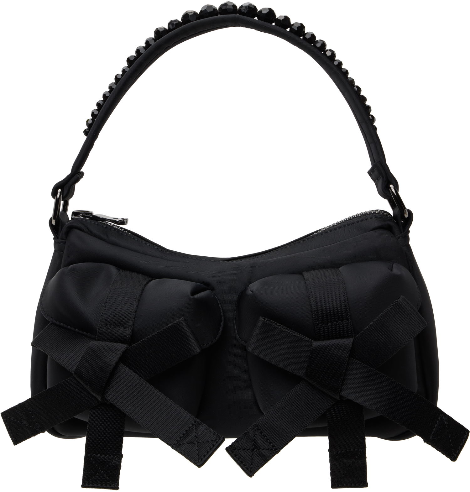 Håndtaske Simone Rocha Simone Rocha Beaded Utility Bow Pochette Bag Sort | BAG176B 0761, 0