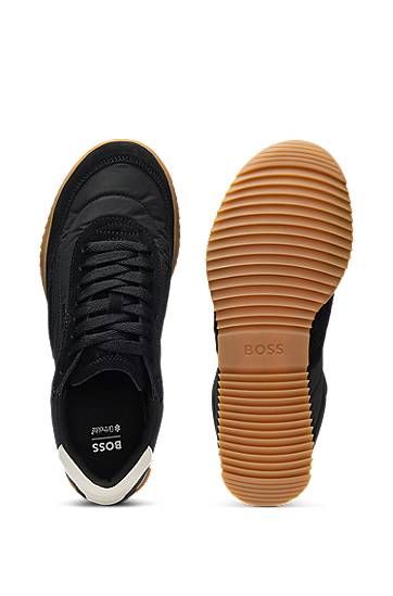 Tøj og tilbehør BOSS Fabric and Suede Low-Tops Sort | 50542185, 1