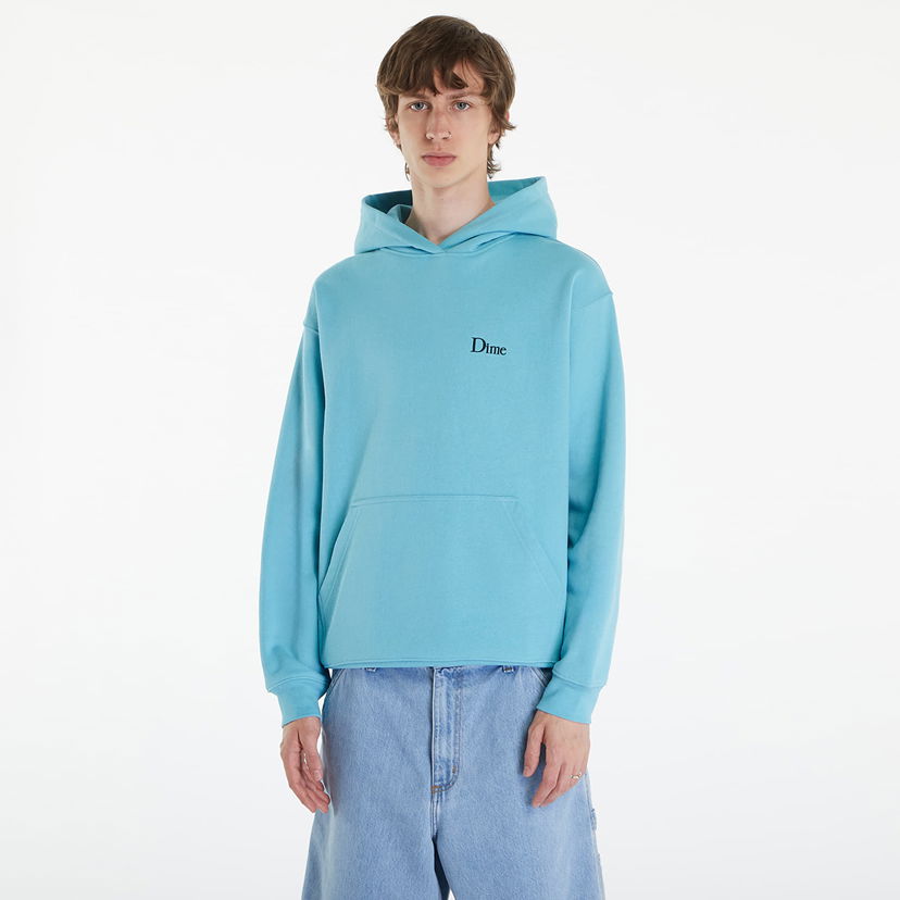 Sweatshirt Dime Classic Small Logo Hoodie Ocean Blue Turkis | DIMESP24D29BLU