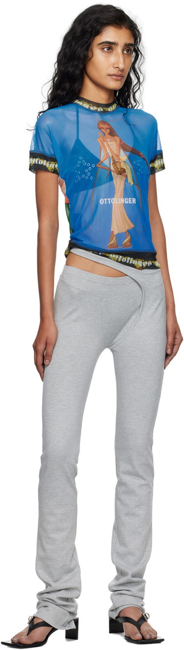 T-shirt Ottolinger Ottolinger Oversized Mesh Graphic T-Shirt Blå | 101-100501-02, 3