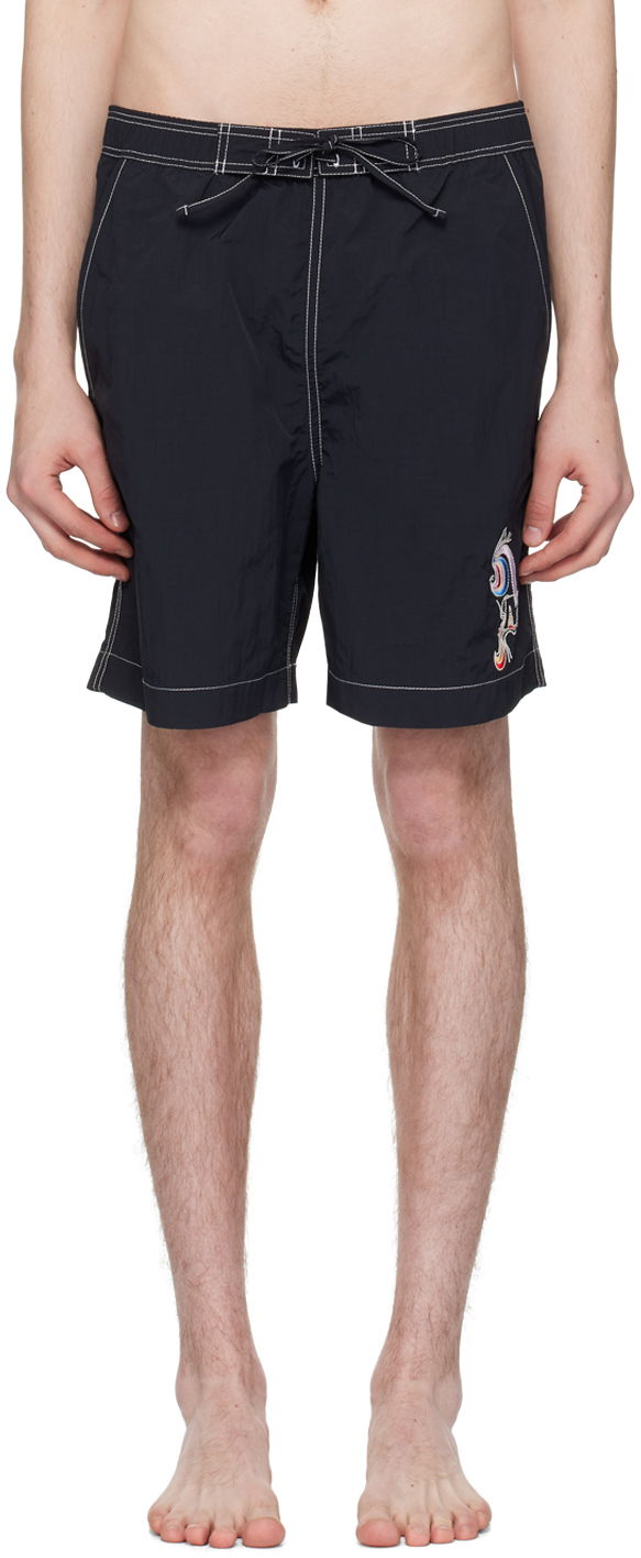 Badetøj ISABEL MARANT Embroidered Swim Shorts Sort | 24EMB0009HA-B2P04H