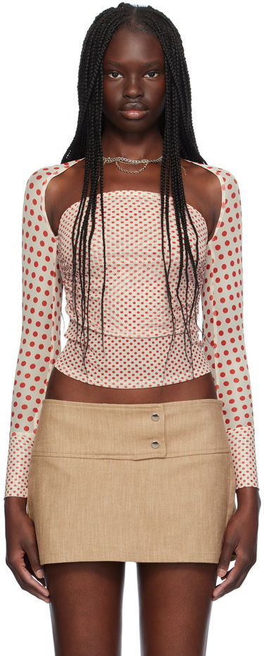 Nederdel Miaou Miaou Iris Polka Dot Long Sleeve T-Shirt Beige | 7112PM2WPD, 0