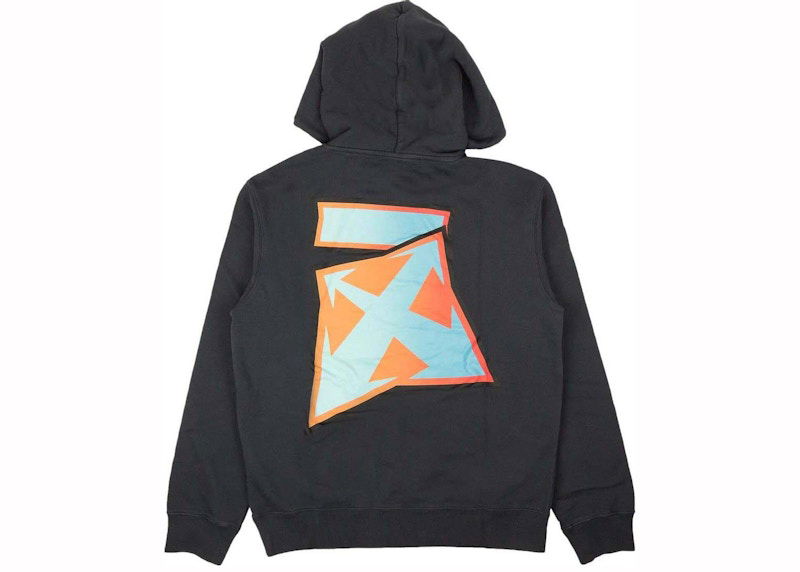 Sweatshirt Off-White Degrade Thunder Outerspace Slim Hoodie Sort | ombb097f22fle0064641