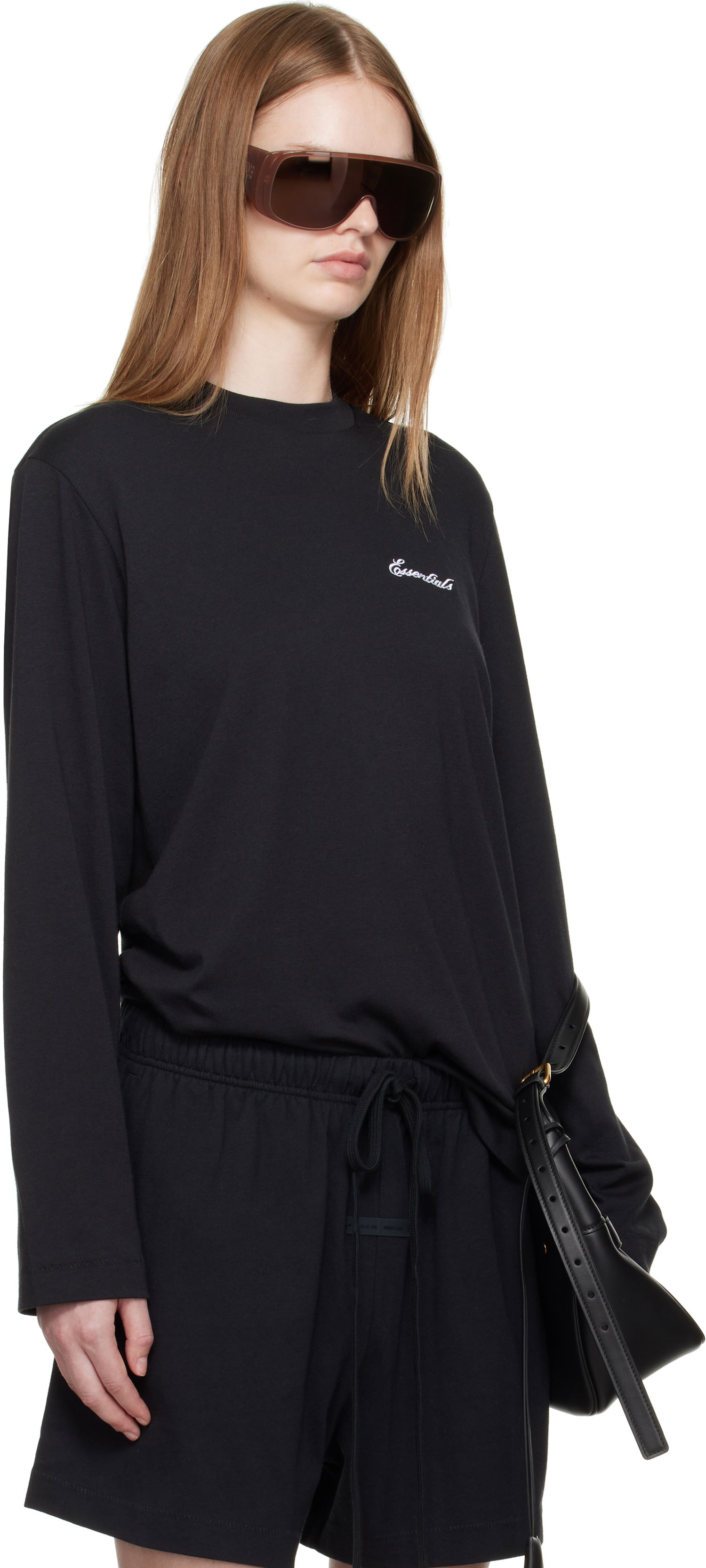 T-shirt Fear of God ESSENTIALS Classic Fit Long Sleeve T-Shirt Sort | 125SP255880FW, 1