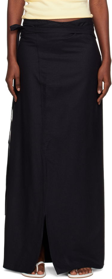 Nederdel Baserange Baserange Venn Maxi Wrap Skirt Sort | SSVE-WS-AU25, 0