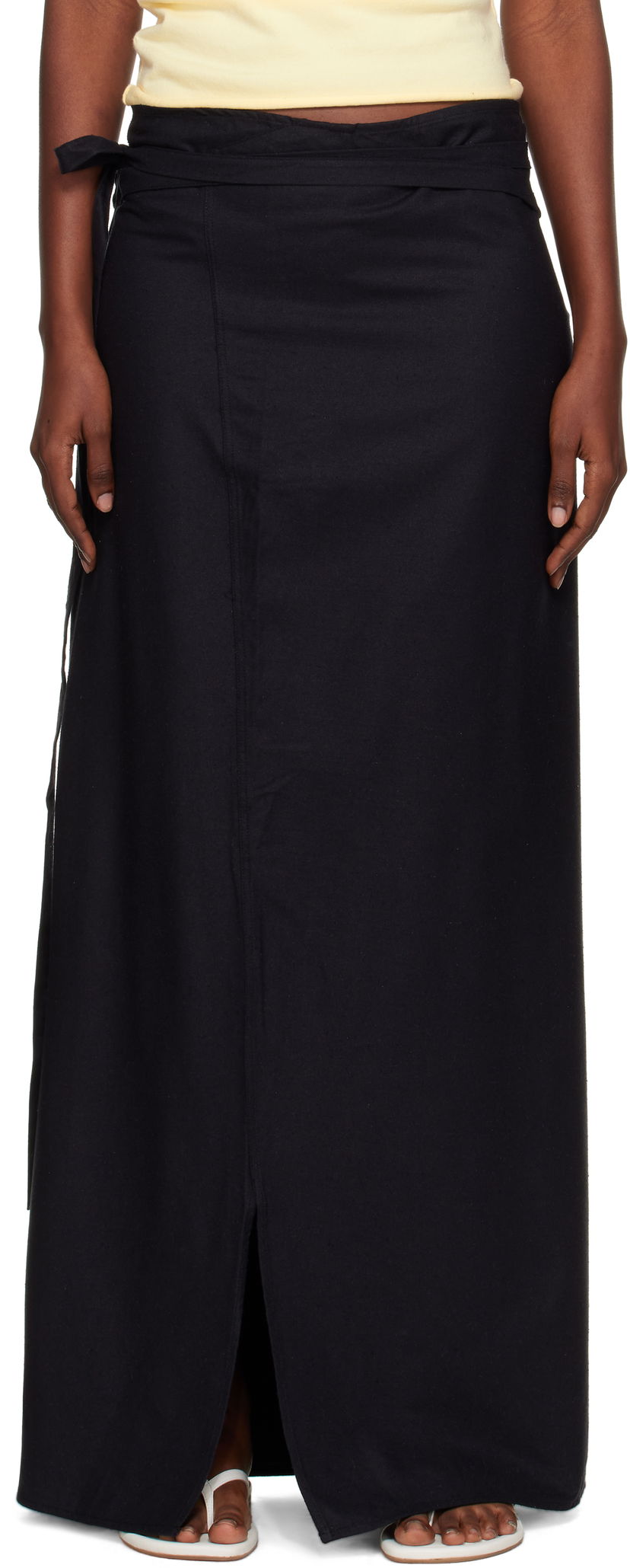 Nederdel Baserange Baserange Venn Maxi Wrap Skirt Sort | SSVE-WS-AU25