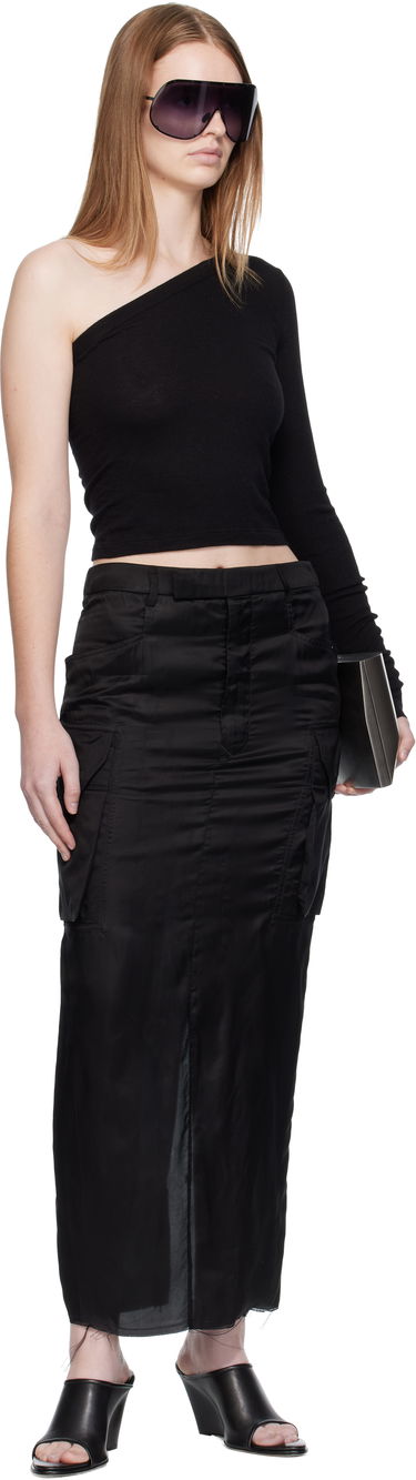 Nederdel Rick Owens Rick Owens Firbanks Midi Cargo Skirt Sort | RP02E4379 K, 3