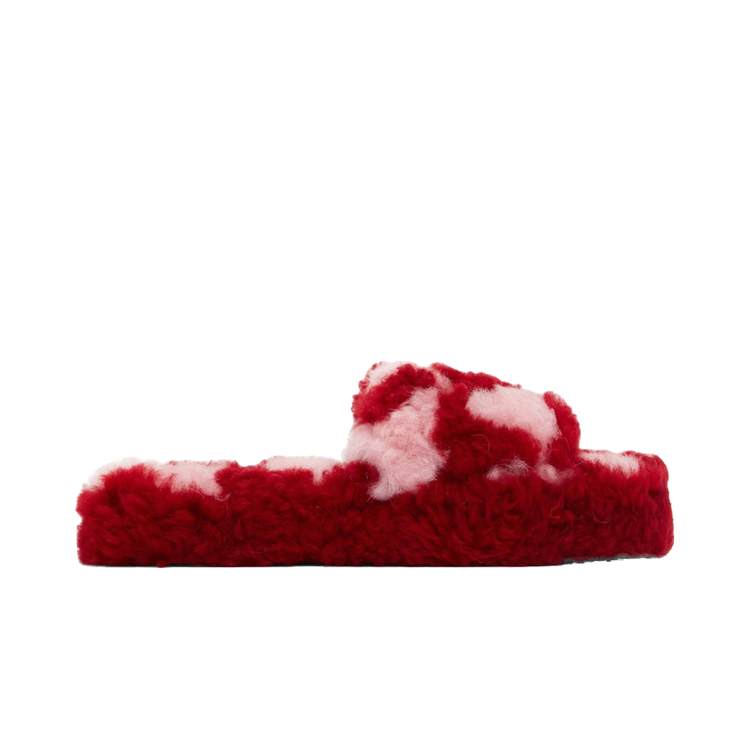 Sneakers og sko Bottega Veneta Teddy Fur Slide Sandals Rød | 690537V1KV05084