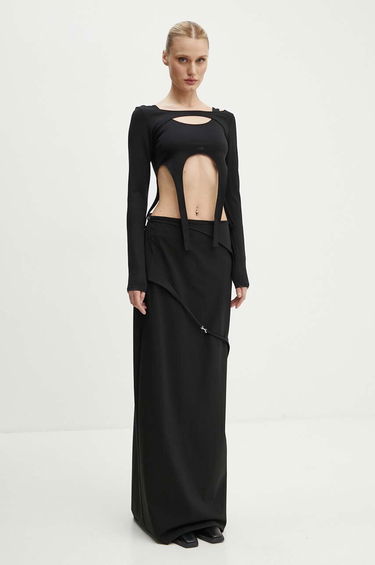 Crop top HELIOT EMIL Long Sleeve Cut-Out Top Sort | HE.W.13.051.BLK01, 1