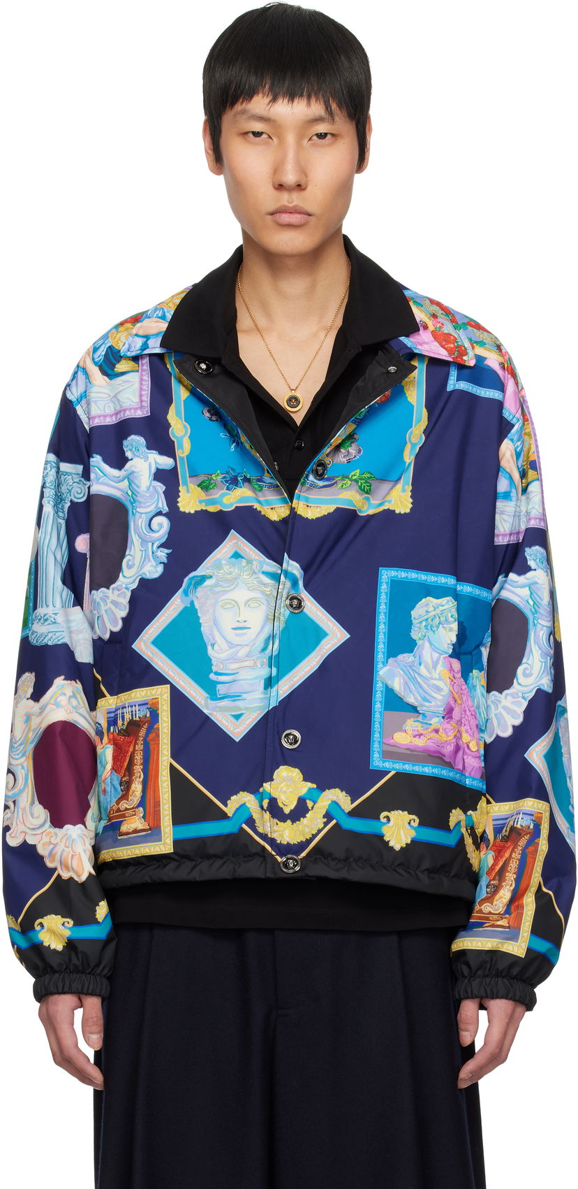 Bomberjakke Versace Versace 'Versace Gallery' Reversible Blouson Jacket Flerfarvet | 1018330_1A12970