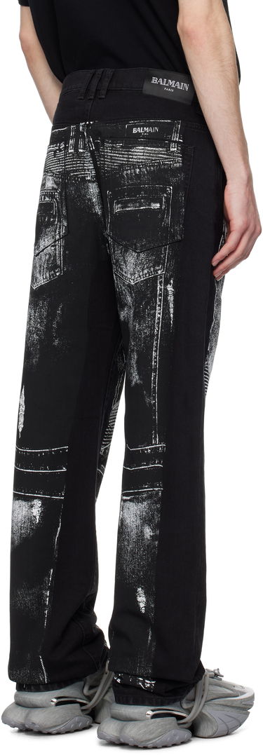 Jeans Balmain Balmain Loose-Fit Biker Print Jeans Sort | EH1ML155DF52, 2
