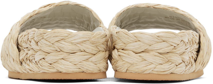 Kjole Stella McCartney Stella McCartney Skyla Raffia Platform Slides Beige | 810206E00109, 1