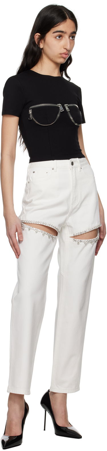 Jeans Area AREA Crystal Slit Jeans Hvid | 0000P01335, 3