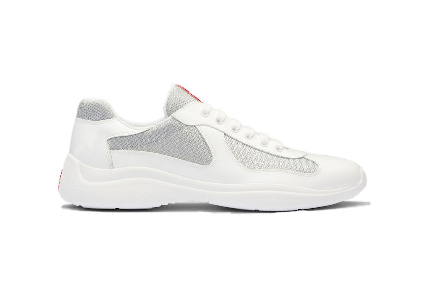 Sneakers og sko Prada Americas Cup White Silver Red Hvid | 4E3400_ASZ_F0J36, 0