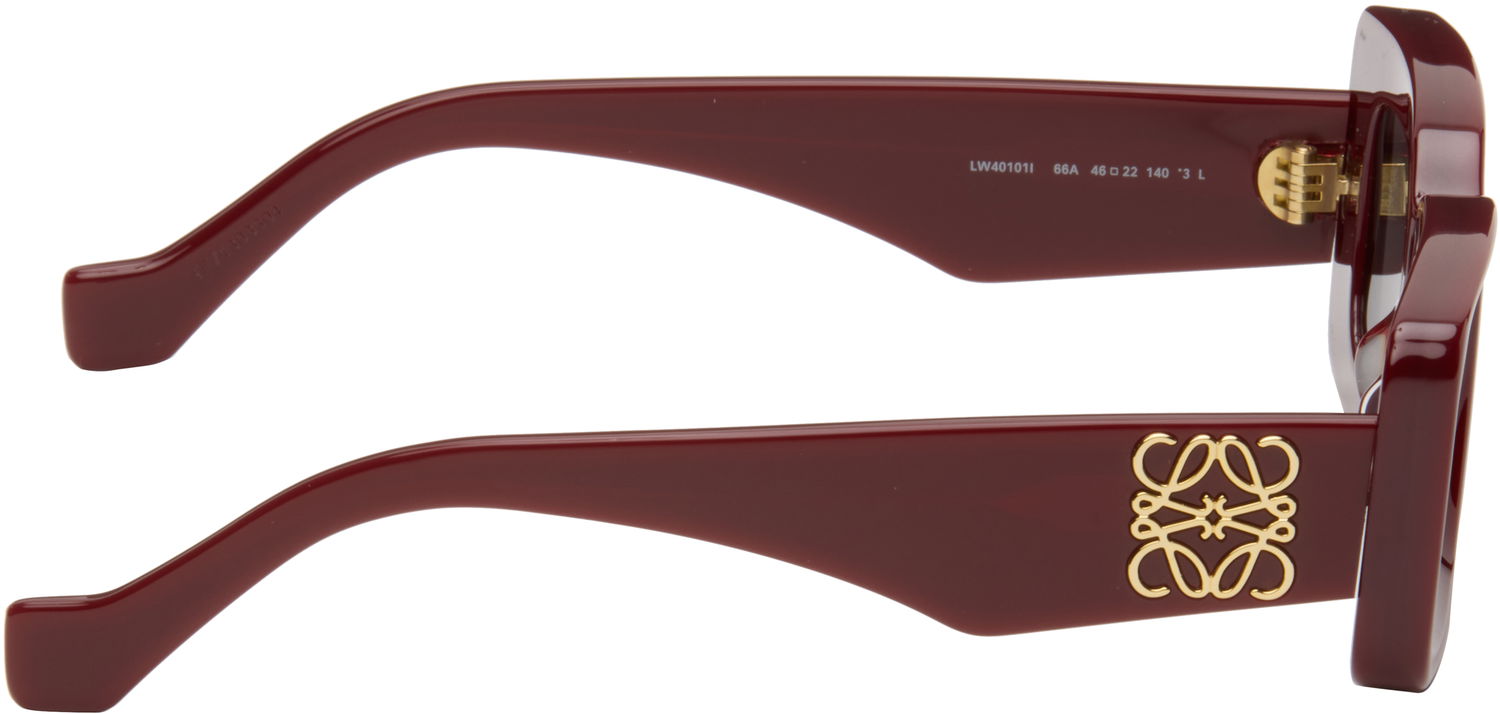 Solbriller Loewe Loewe Rectangular Sunglasses Bourgogne | LW40101IM4666A 840126861099, 1