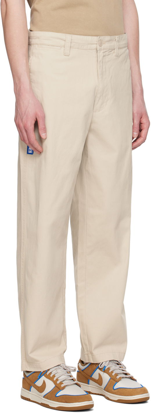 Bukser AAPE by A Bathing Ape AAPE by A Bathing Ape Embroidered Trousers Beige | AAPPTMA677XXMBGE, 1