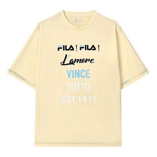 T-shirt FILA Letters Logo Print Sport Loose Fit T-Shirt Gul | F11M133183F-YE