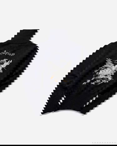 Sweater Junya Watanabe Wool Quarter-Zip Sweater Sort | WP-N902-W25 1, 2