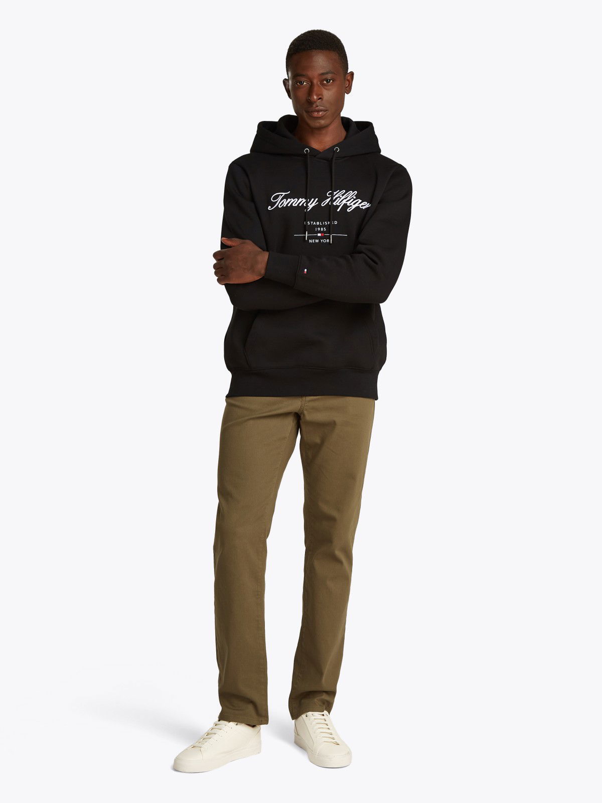 Sweatshirt Tommy Hilfiger Tommy Hilfiger Script Logo Hoodie Sort | MW0MW33631BDS, 1