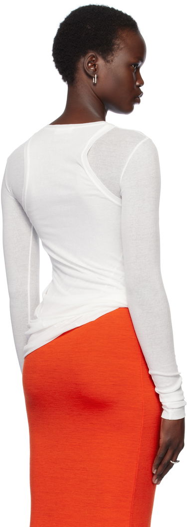 T-shirt Jil Sander Jil Sander Crewneck Long Sleeve T-Shirt Hvid | J02NH0012_J20249, 2