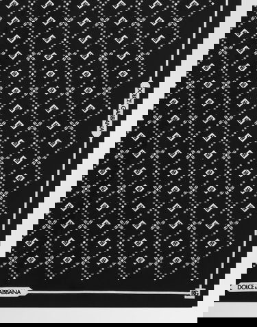 Tørklæde Dolce & Gabbana Dolce & Gabbana Silk Twill Scarf with Micro-Logo Print Sort | GQ348EG0WUUHH8TA, 3