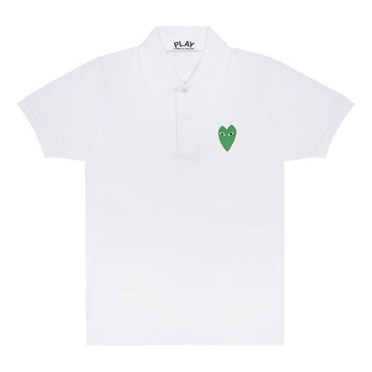 Polo skjorte Comme des Garçons Play Emblem Polo Hvid | AZ-T046-051-5