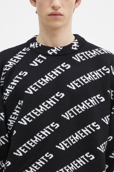 Sweater VETEMENTS VETEMENTS Monogram Warm Knit Sweater Sort | UA66KN150B, 3