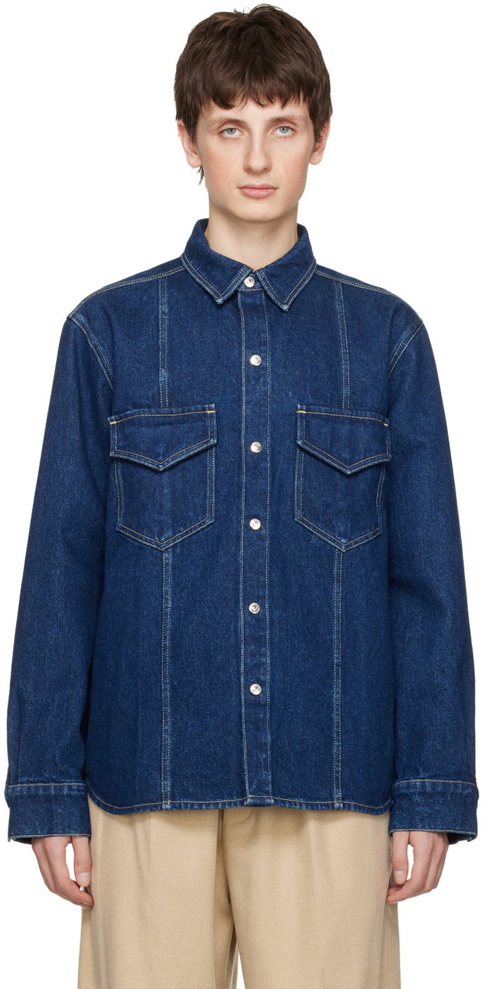 Skjorte Nanushka Denim Shirt Blå | NM22FWTP01657