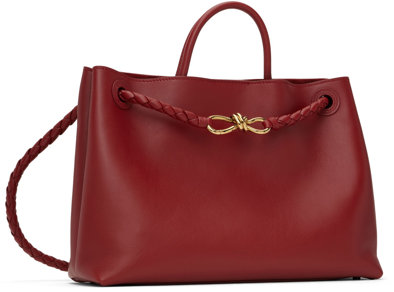 Håndtaske Bottega Veneta Bottega Veneta Andiamo Leather Shoulder Bag Rød | 810214 V4O94, 1