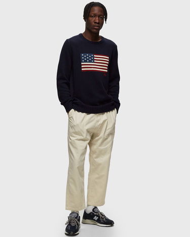 Sweater Polo by Ralph Lauren Flag Intarsia Crewneck Mørkeblå | 710718281006, 2