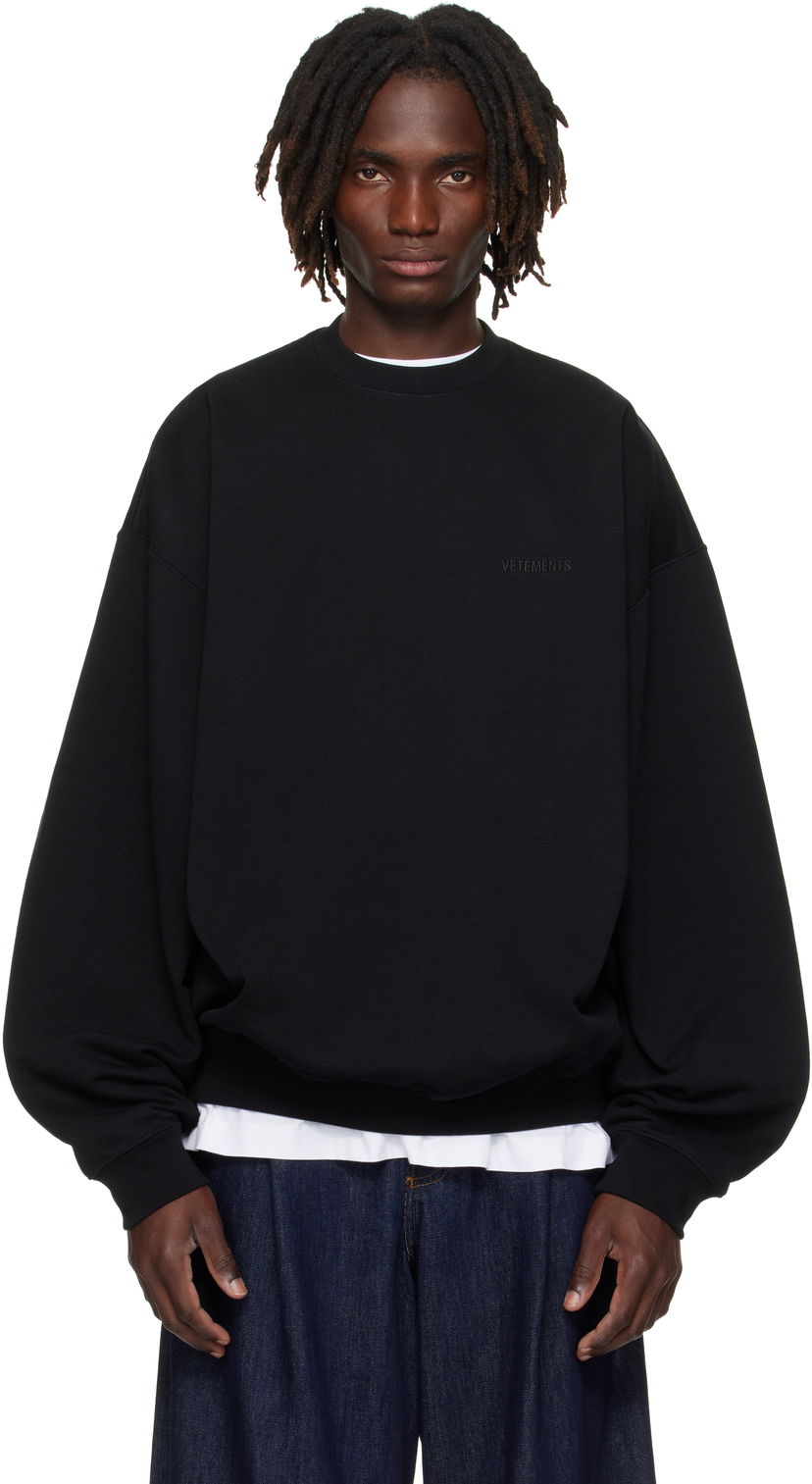 Sweatshirt VETEMENTS VETEMENTS Logo Oversized Sweatshirt Sort | UH76CW100B