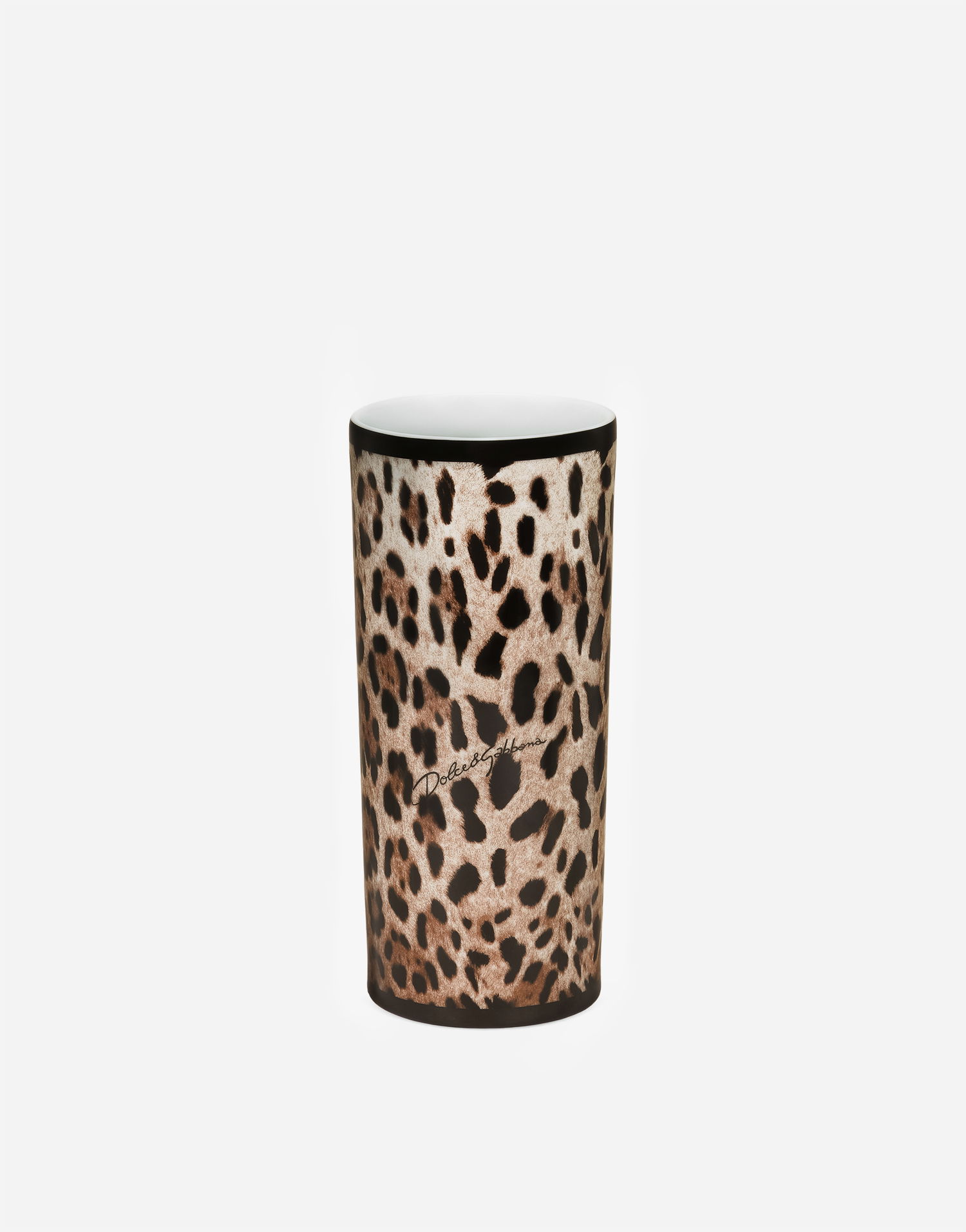 Home decor Dolce & Gabbana Dolce & Gabbana Leopard Print Cylindrical Porcelain Vase Onesize Flerfarvet | TCC196TCAMWUL003, 1