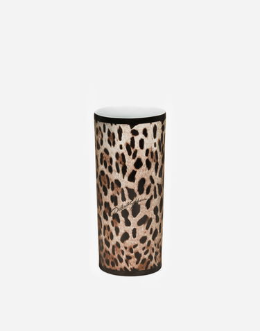 Home decor Dolce & Gabbana Dolce & Gabbana Leopard Print Cylindrical Porcelain Vase Onesize Flerfarvet | TCC196TCAMWUL003, 1