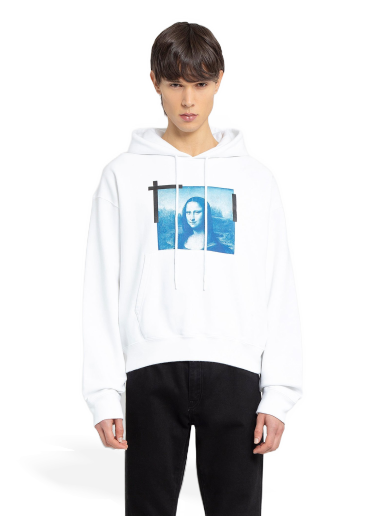 Sweatshirt Off-White Monalisa Over Hoodie Hvid | OMBB037C99FLE0050145