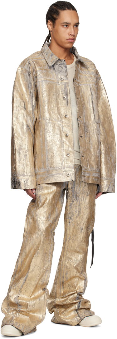 Jakke Rick Owens Rick Owens DRKSHDW Hollywood Jumbo Worker Denim Jacket Metalisk | DU01E3761 GMC, 3