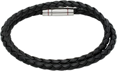 Armbånd BOSS HUGO Double Braided Leather Cuff Bracelet Sort | 50532309, 2