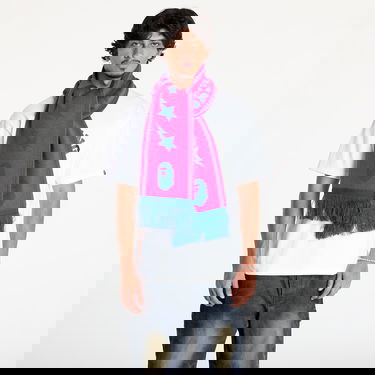 Tørklæde BAPE Jacquard Bape Logo Long Scarf Lyserød | 001GDK801011M PNK, 0