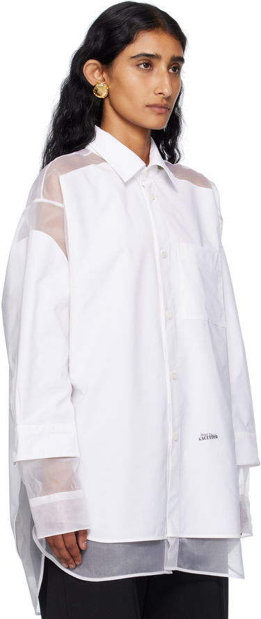 Skjorte Jean Paul Gaultier Jean Paul Gaultier 'The Petit Grand' Double Layered Shirt Hvid | 25/03-U-ST035-C075-01, 4