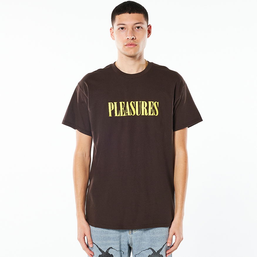 T-shirt Pleasures Tickle Logo Tee Brun | P22SP054-BROWN, 0