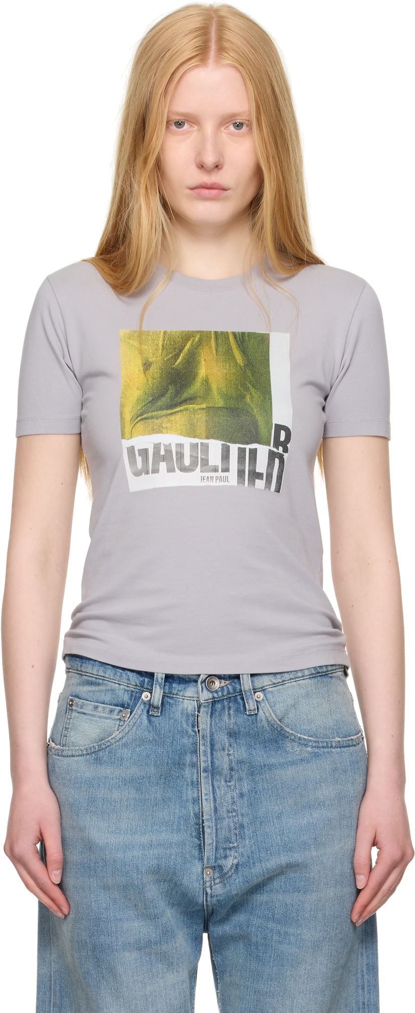 T-shirt Jean Paul Gaultier Jean Paul Gaultier Cotton Water Print T-Shirt Grå | 25/03-W-TO294-J002-134812