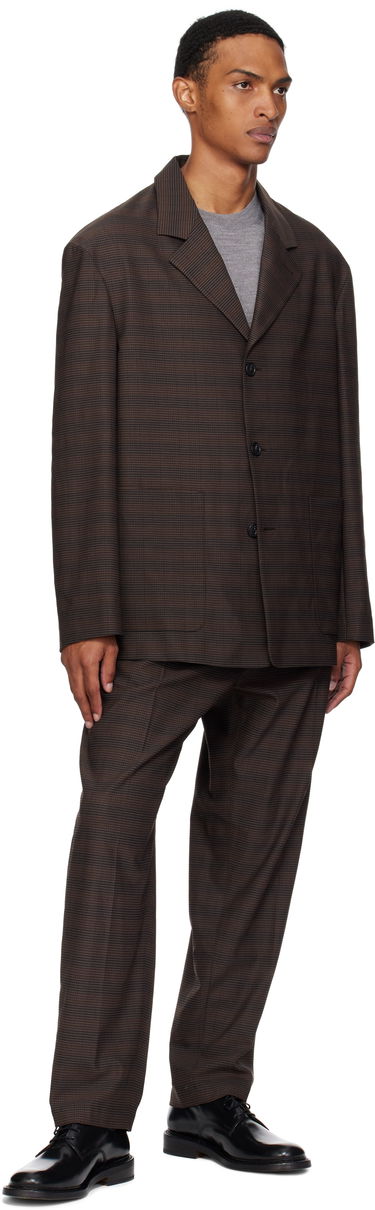 Bukser Maison Margiela MM6 Maison Margiela Relaxed-Fit Glen Plaid Trousers Brun | SH0KA0028 M35475, 3