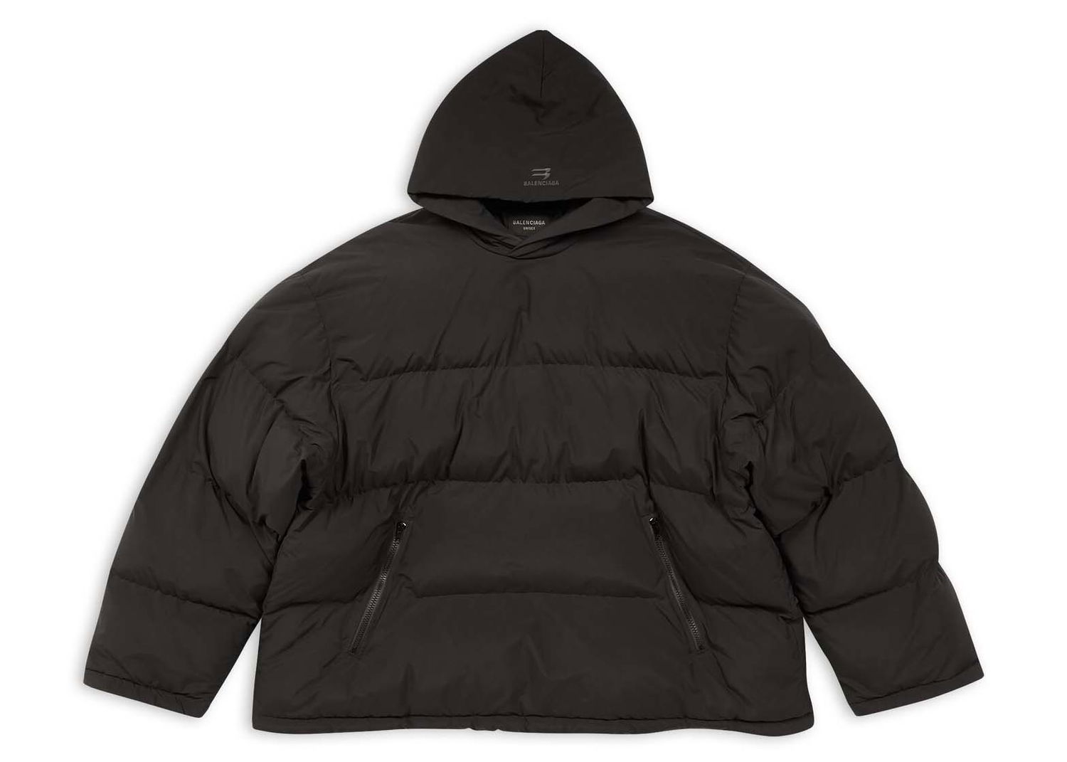Puffer jakke Balenciaga Sporty B Pull-Over Puffer Jacket Sort | 720156 TNO45 1000, 0
