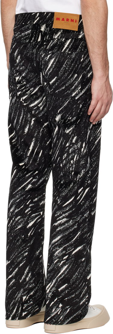 Jeans Marni Marni Flocked Denim Wide-Leg Jeans Sort | PUJU0021A0 UTC432, 2