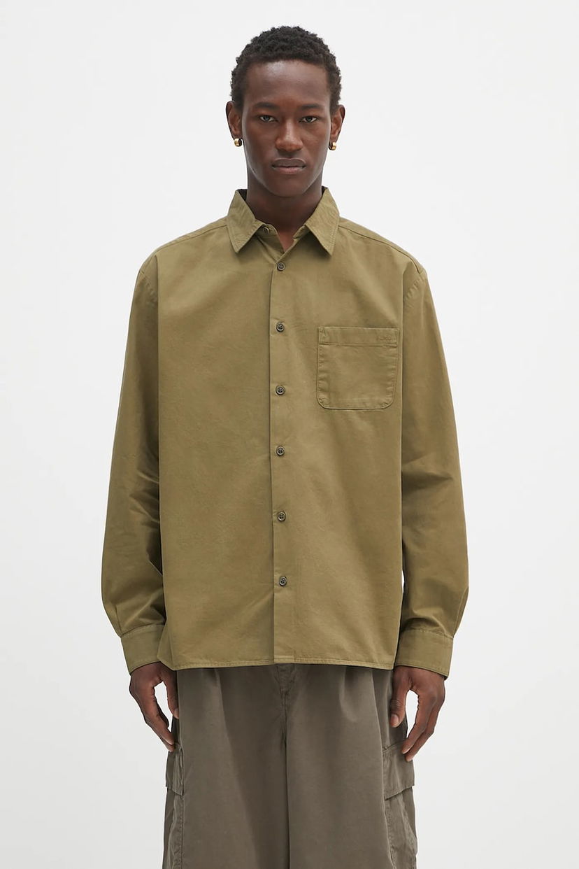 Skjorte A.P.C. A.P.C. Chemise Malo Logo Relaxed Fit Shirt Grøn | COHKU.H12553