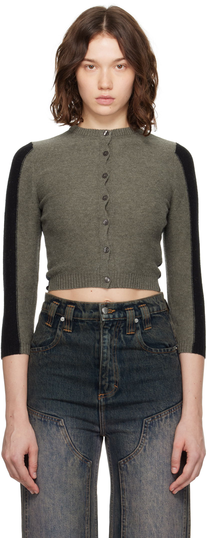 Sweater Eckhaus Latta Eckhaus Latta Racer Cardigan Grå | 8261-EL-PF25-R -