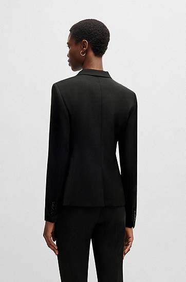 Jakke BOSS Regular-Fit Virgin Wool Blazer Sort | 50490035, 1